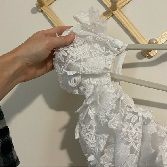 LPA White Floral Appliqué Midi Dress size Small - Picture 5 of 11